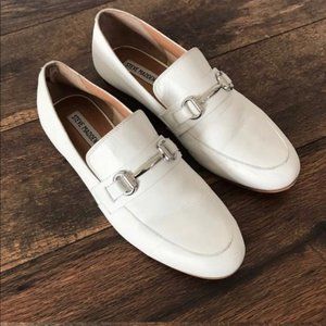 Steve Madden Kerry White Leather Loafers